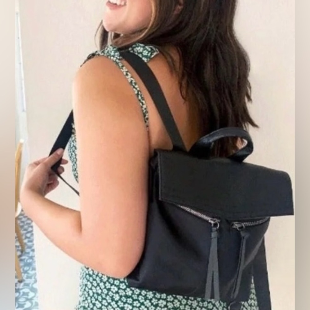 Botkier New YorkTrigger Mini Backpack leather trim black